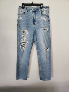 American Eagle Light Blue Mom Distressed Jeans